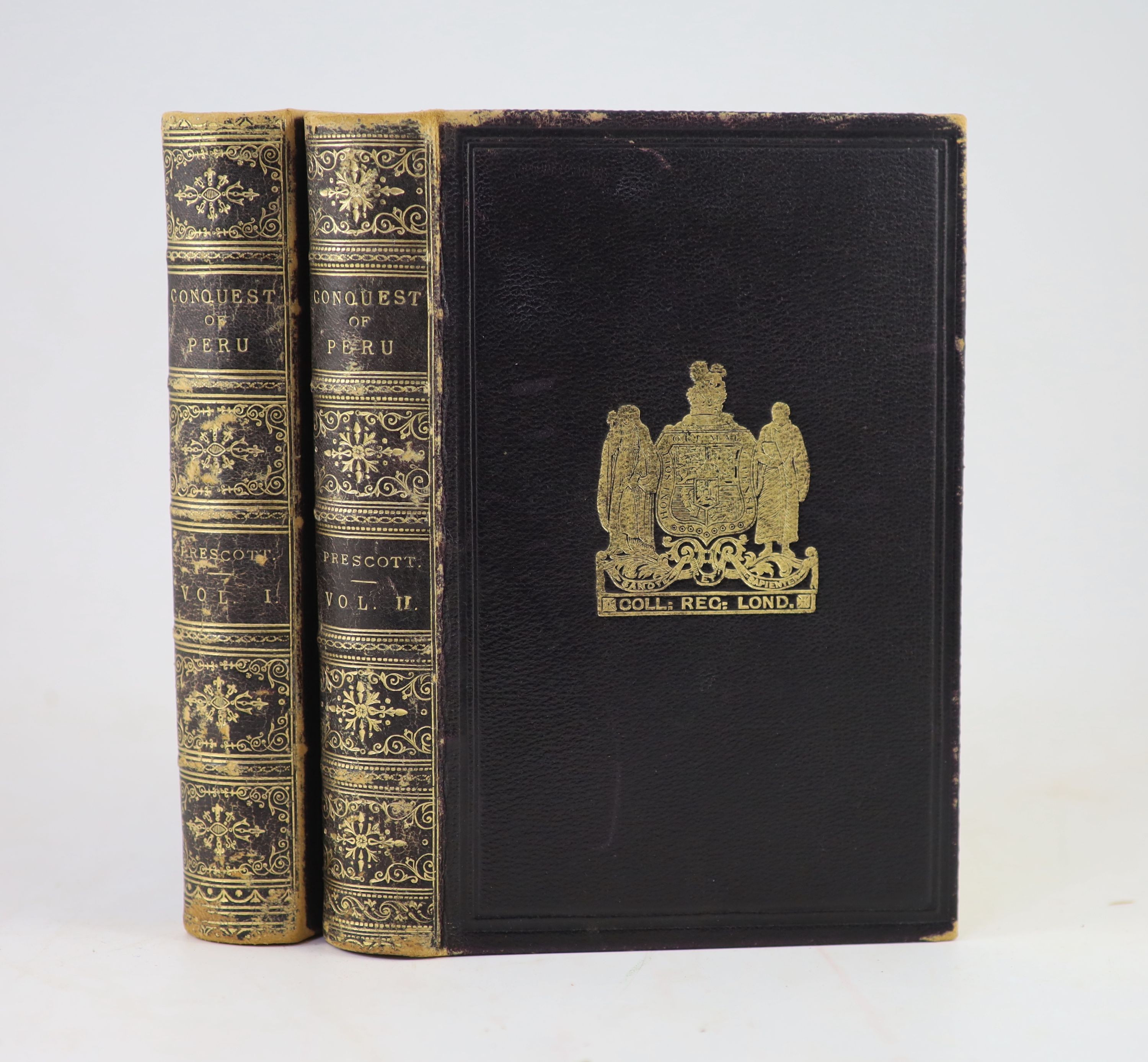 Prescott, William, H - History of The Conquest Of Peru; with a preliminary view of the civilization on the Incas. New and revised edition… edited by John Foster Kirk. 2 volumes. Complete with frontis to each and an addit